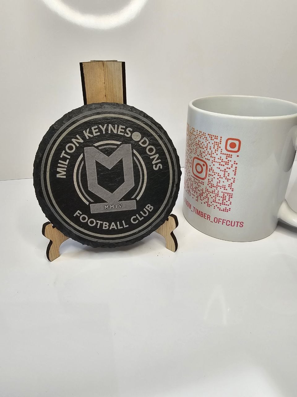 Slate Milton Keynes Dons FC Engraved Slate Coasters | Handmade