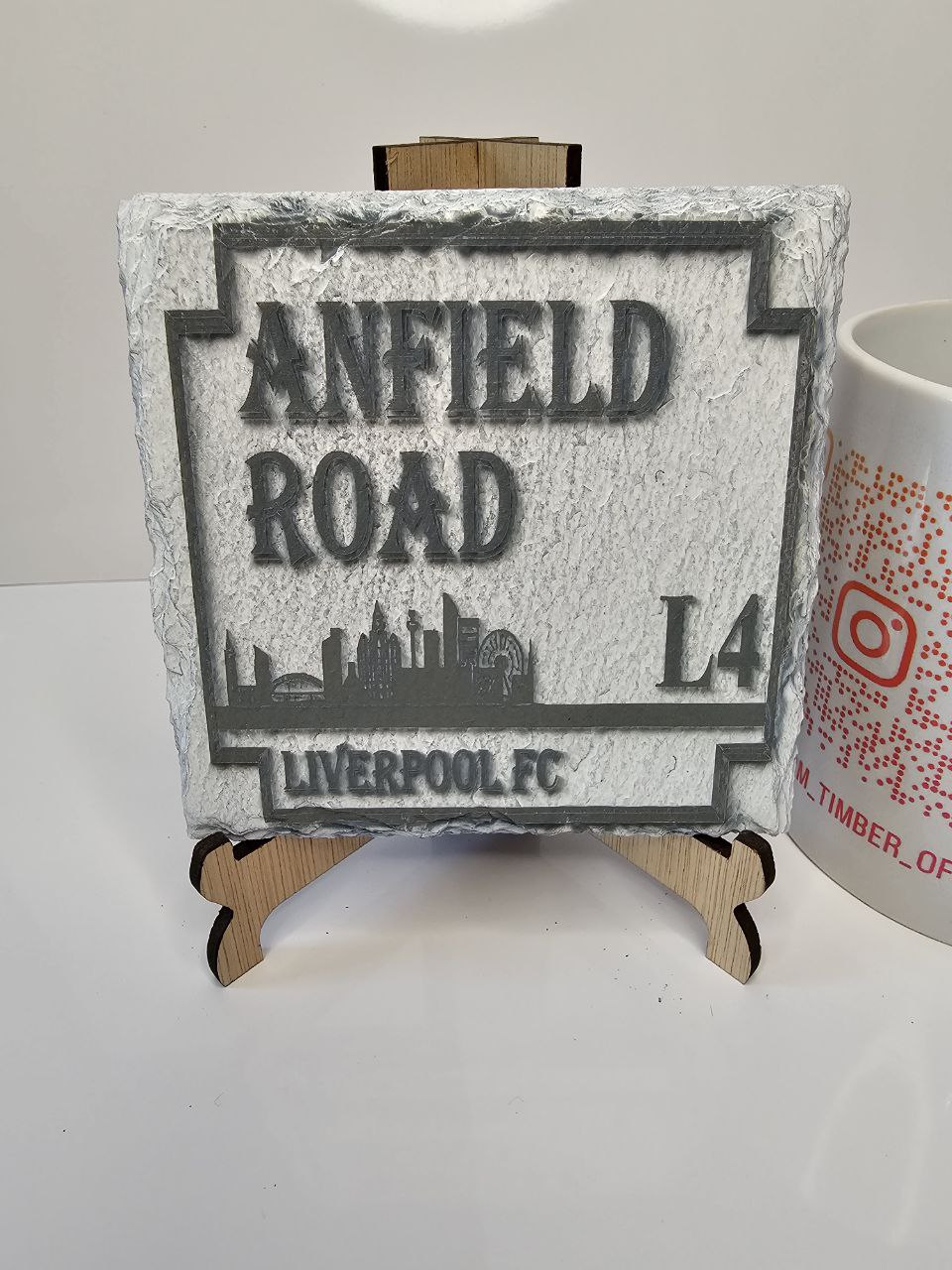 Slate Rustic Anfield Road L4 – Liverpool FC Street Sign Engraved Slate