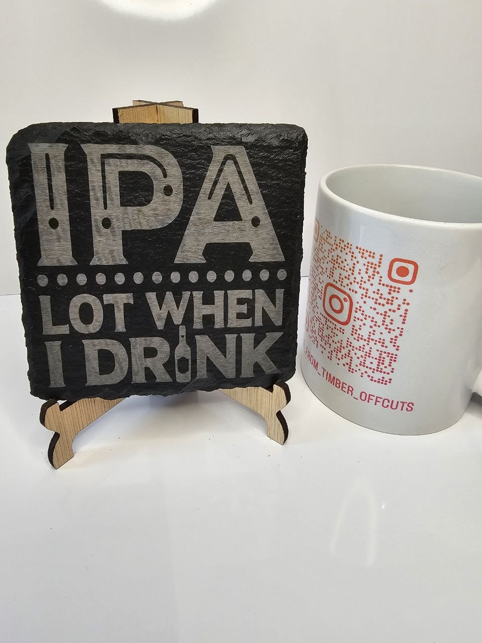 Slate “IPA Lot When I Drink” Engraved Slate Coasters | Handmade