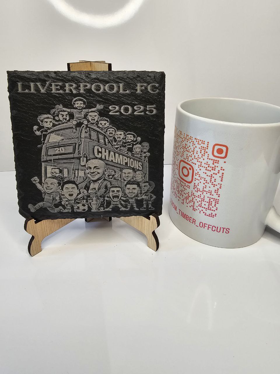 Slate Liverpool FC 2025 Champions Engraved Slate Coasters | Handmade