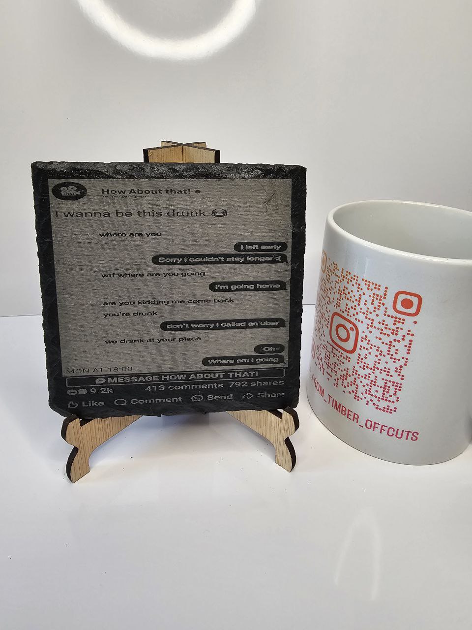 Slate “I Wanna Be This Drunk” Engraved Slate Coasters | Funny Text