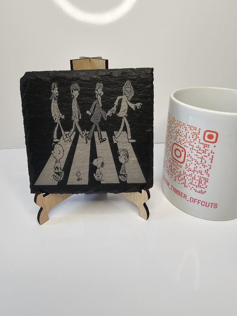 Slate Abbey Road Cartoon Engraved Slate Coasters | Handmade