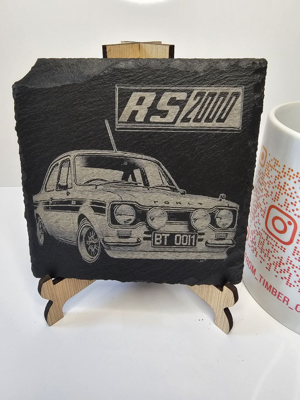 Slate Ford Escort RS2000 Engraved Slate Coasters