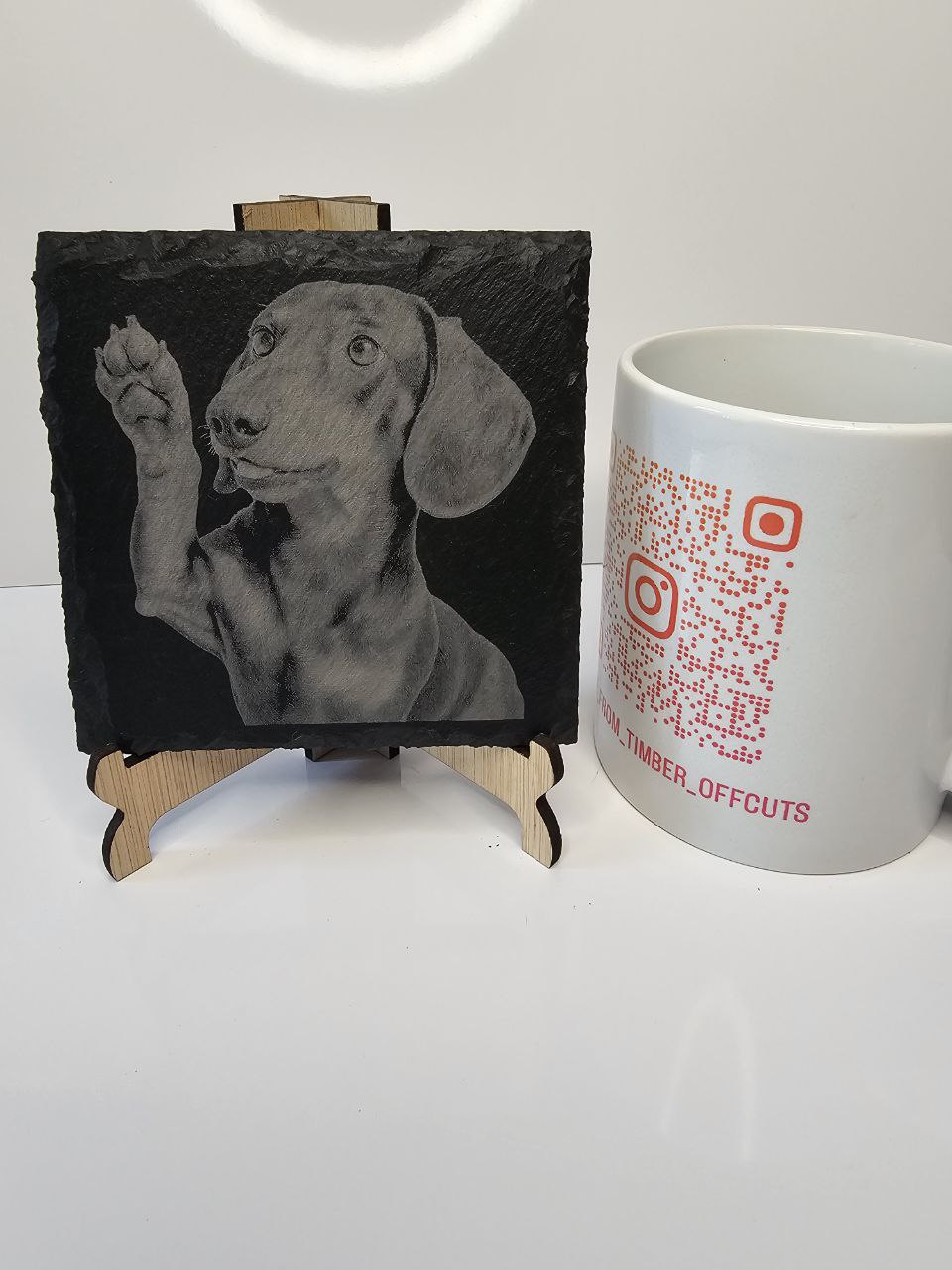 slate Dachshund Dog Engraved Coasters | Handmade Set of 1, 4 or 6 |