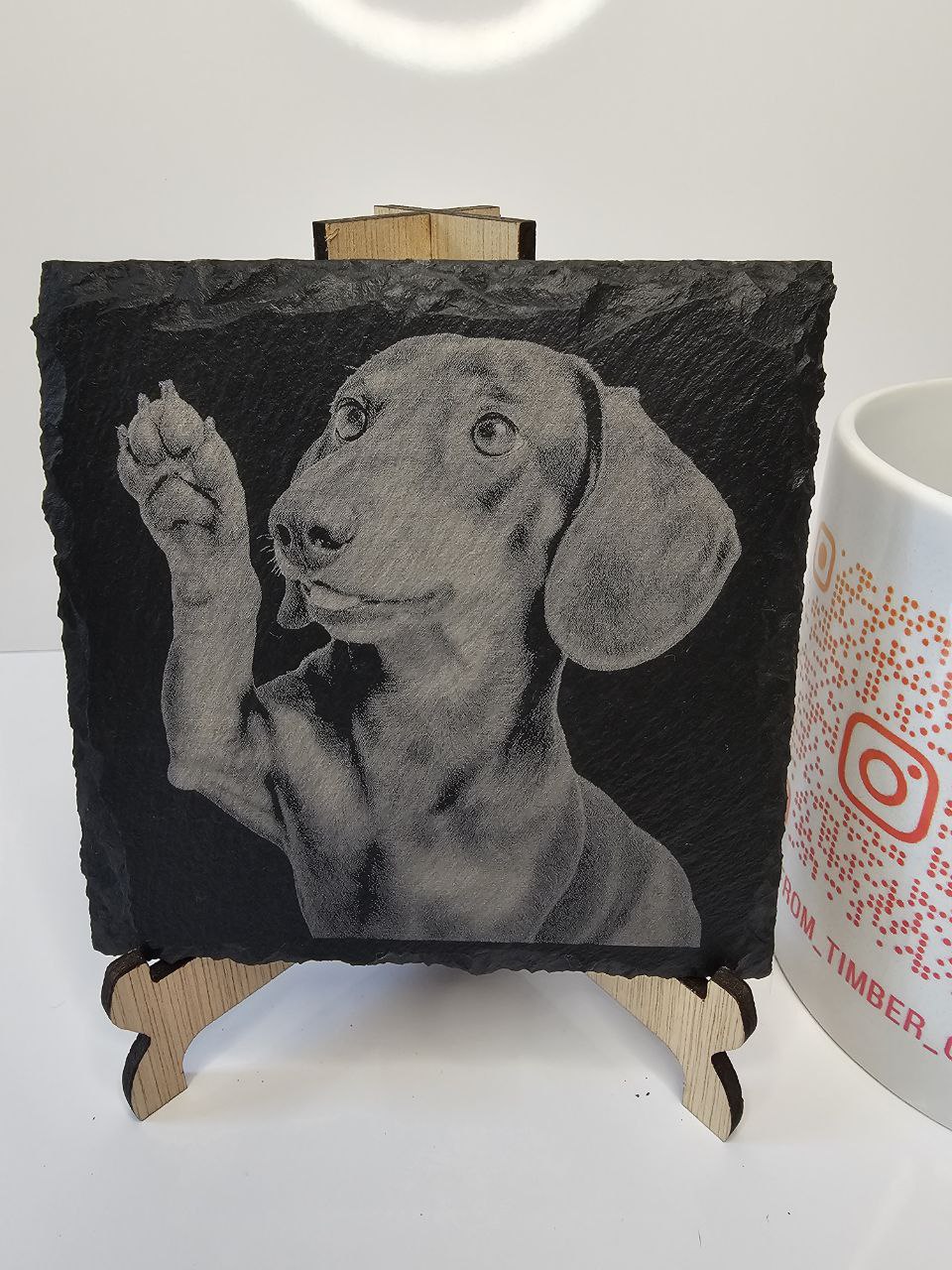 slate Dachshund Dog Engraved Coasters | Handmade Set of 1, 4 or 6 |