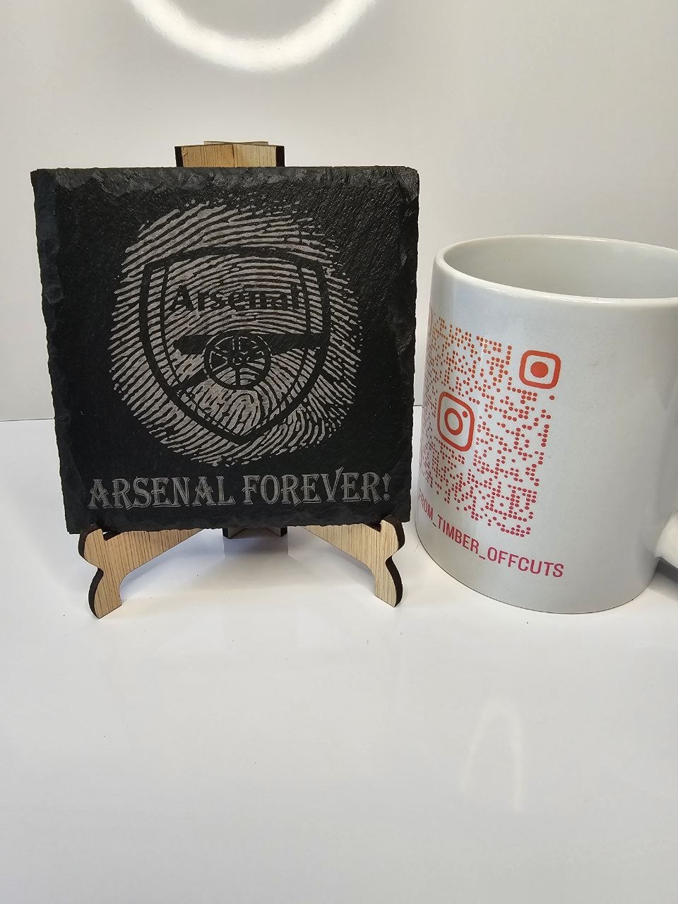 slate Arsenal Forever Engraved Coasters | Handmade Set of 1, 4 or 6 |