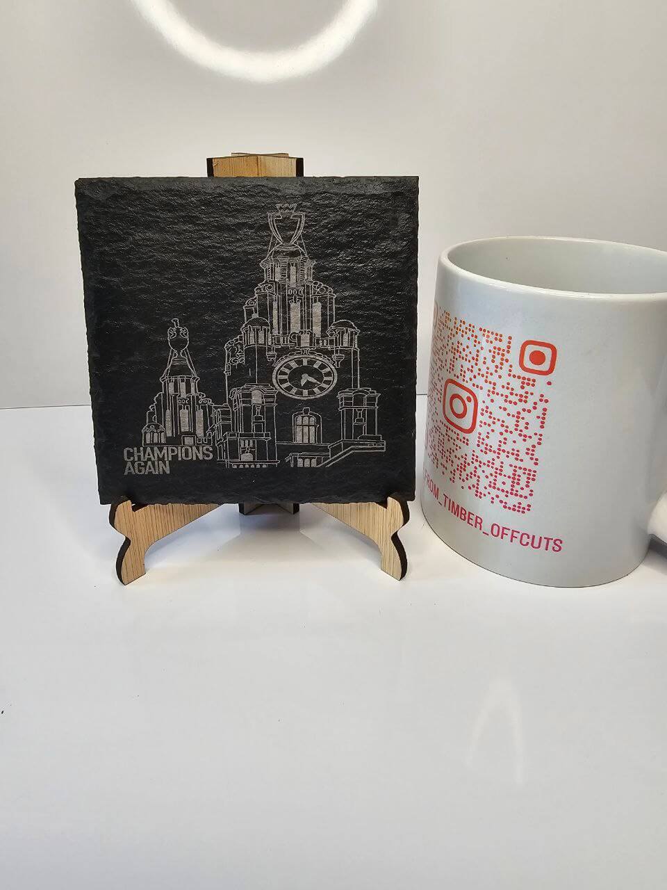 slate Liverpool Champions Again Engraved Coasters | Handmade Set