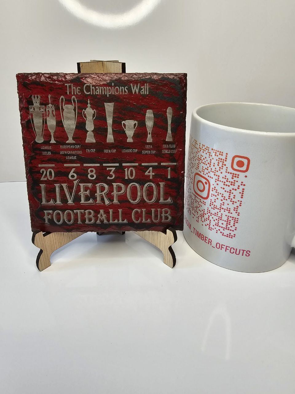 slate Liverpool FC Champions Wall Coasters | Handmade Engraved Set