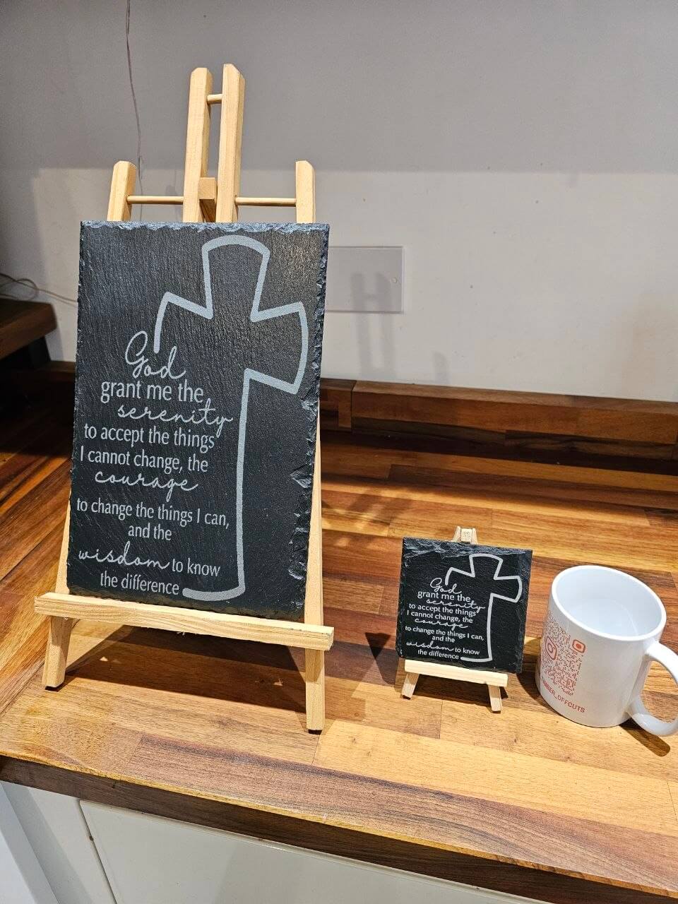 30cm x 20cm Premium Engraved Slate Plaque Serenity Prayer