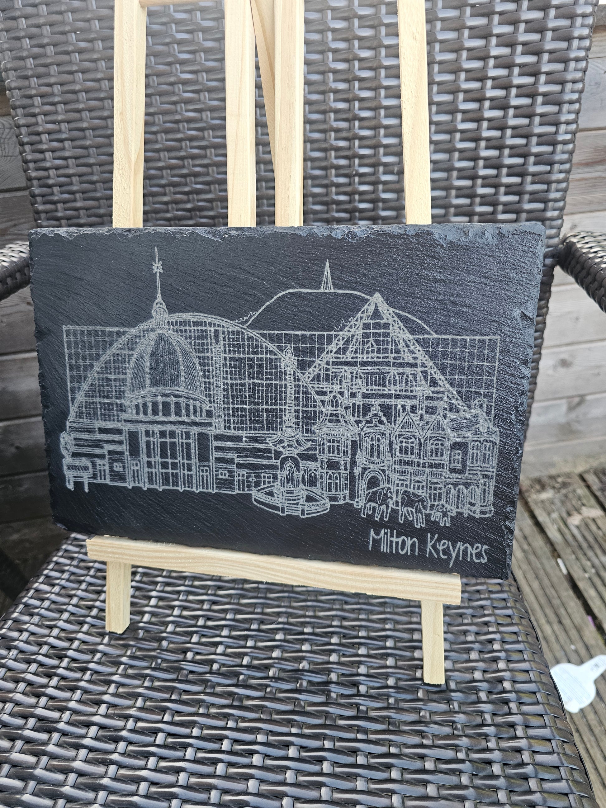 slate Milton Keynes Slate Art – Laser Engraved City Landmark Plaque