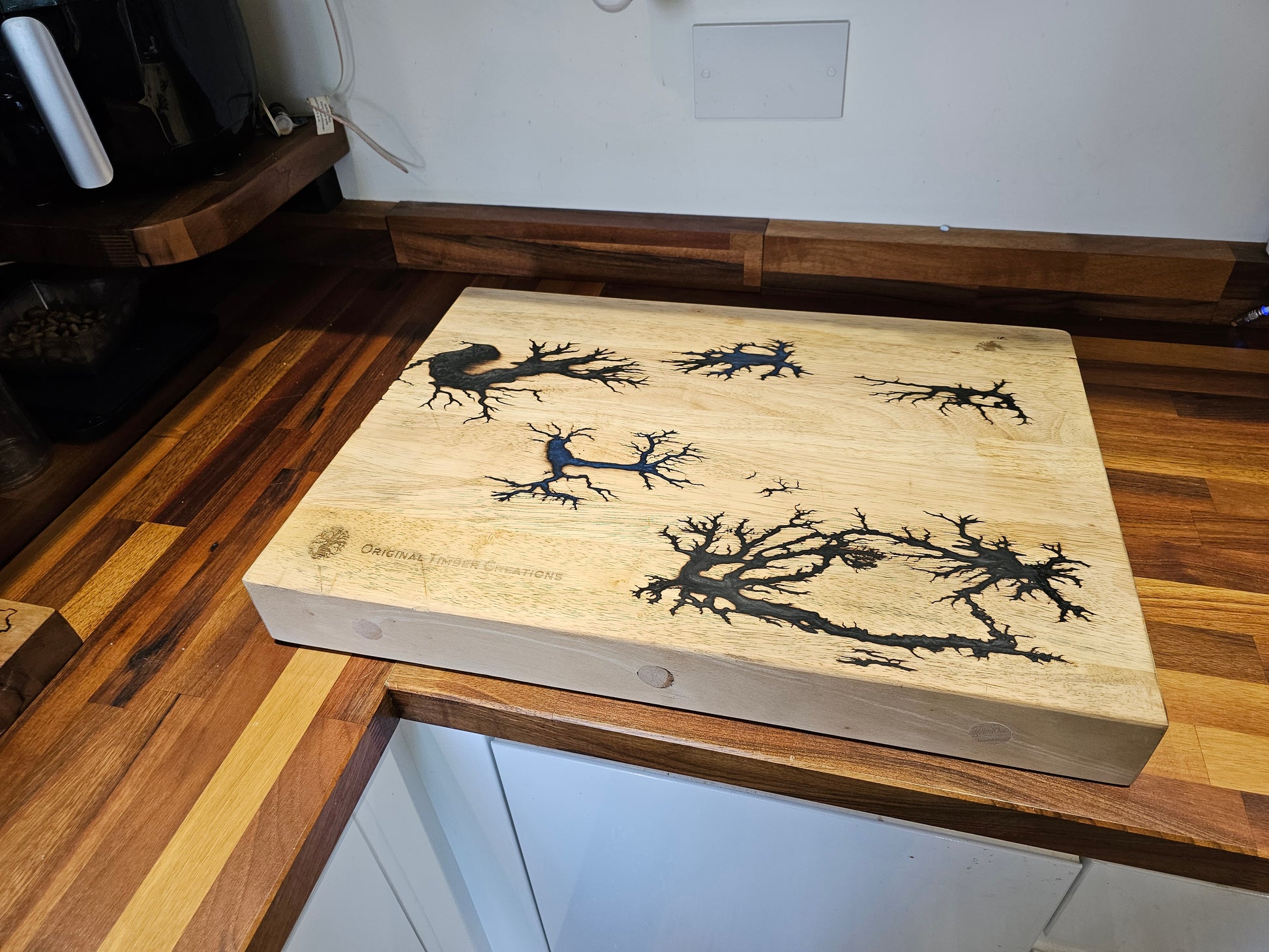 chopping board, Fractal Burned Butchers Block – Handmadd Lichtenberg