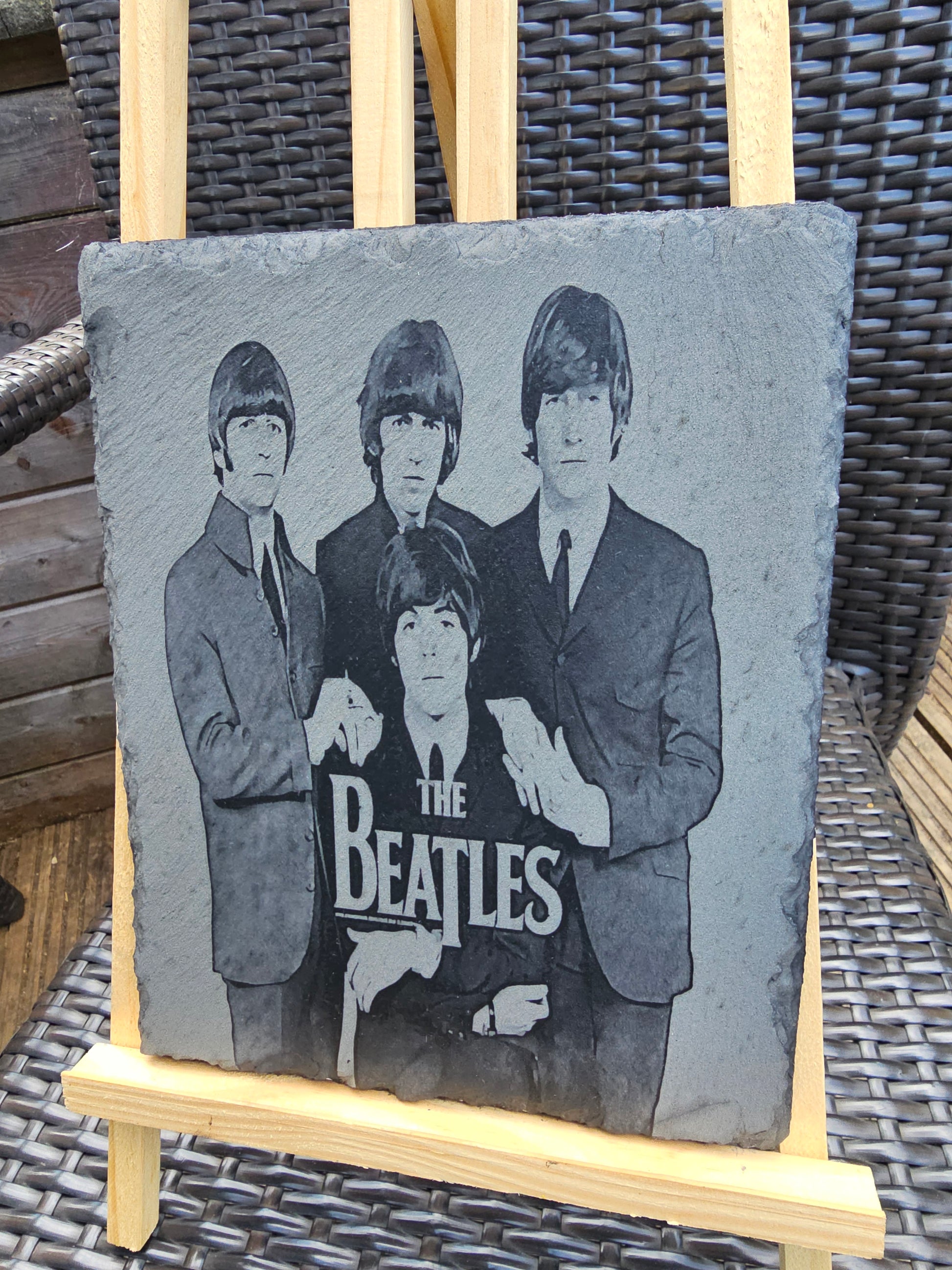 slate The Beatles Wall Art – Laser Engraved Handmade Portrait Plaque