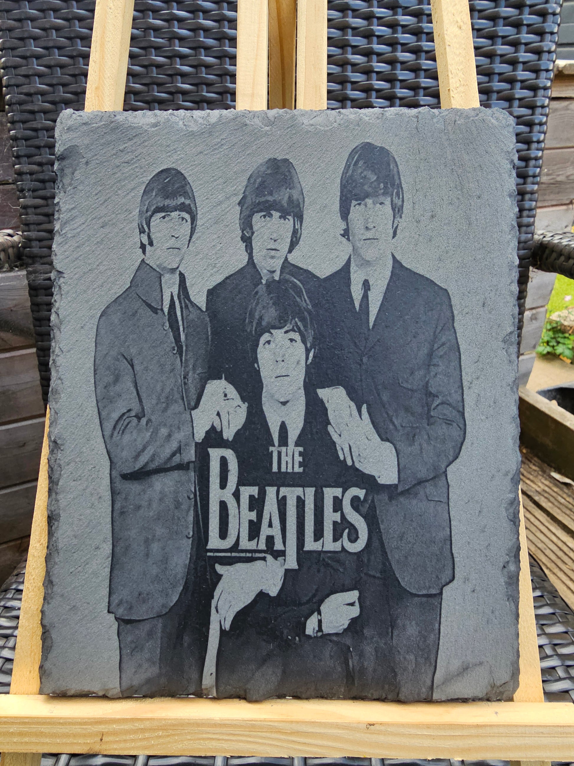 slate The Beatles Wall Art – Laser Engraved Handmade Portrait Plaque