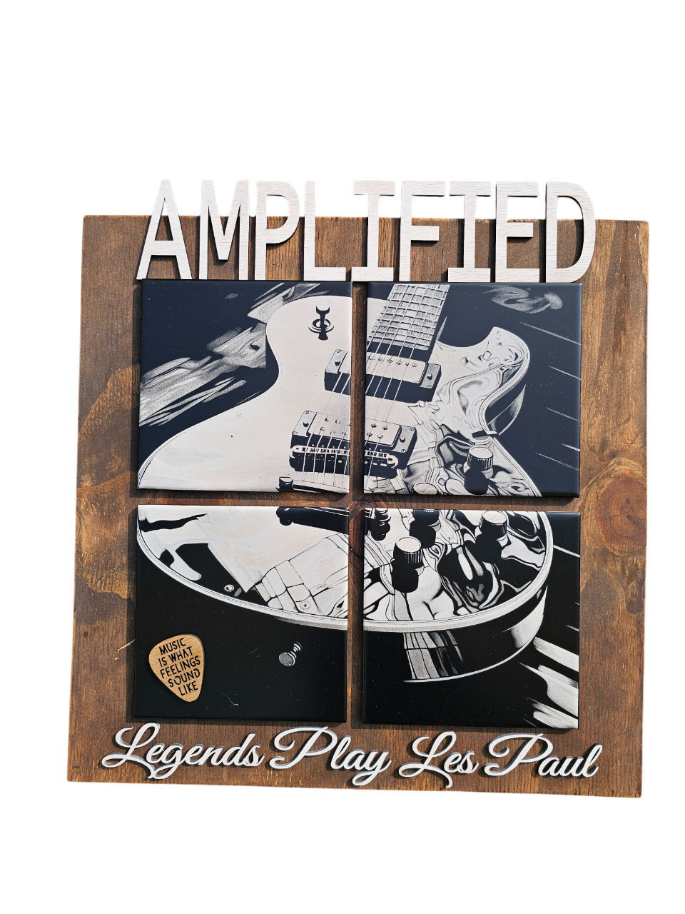 painted tile AMPLIFIED Guitar Wall Art – Les Paul Tribute