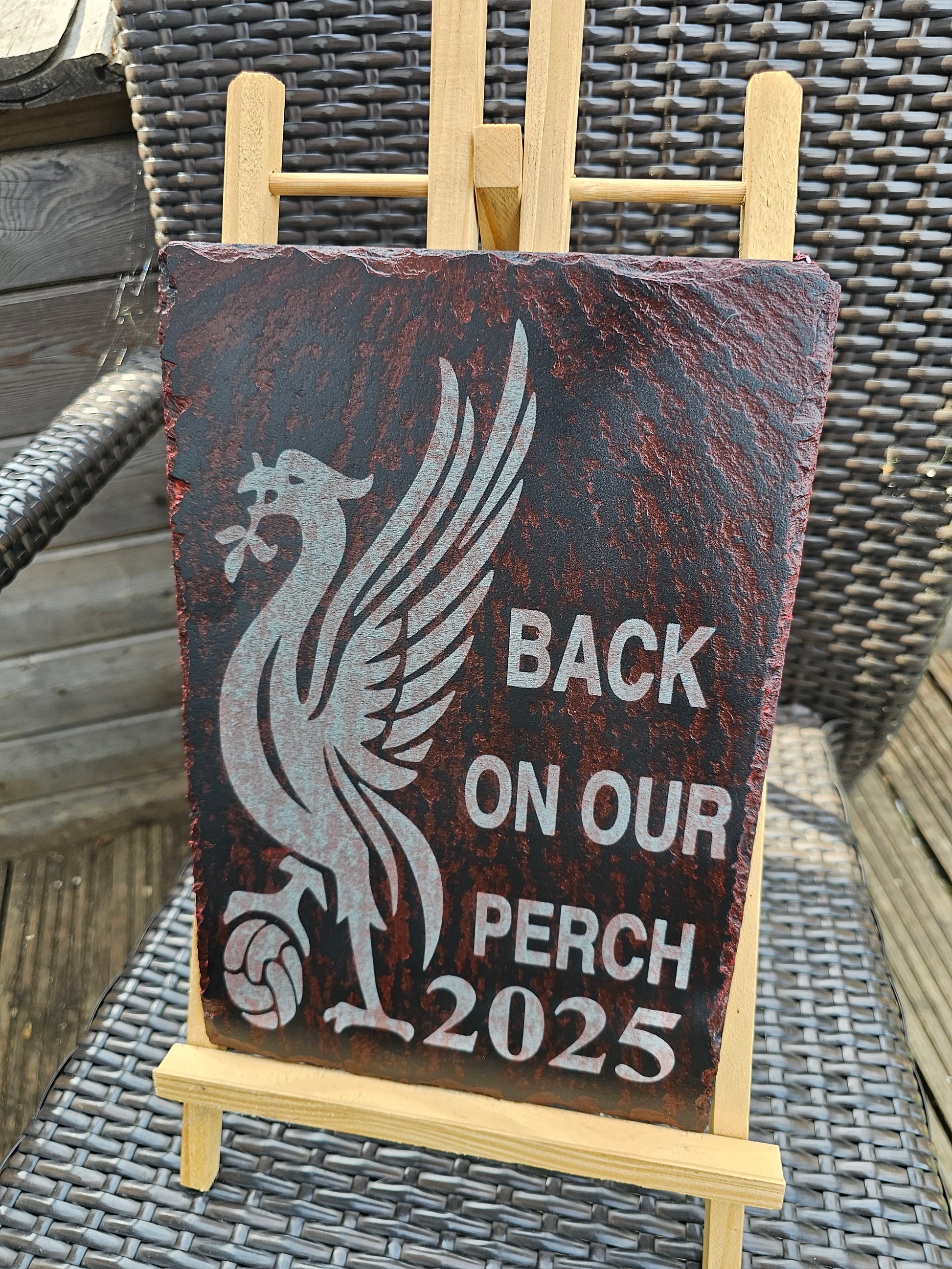 slate Liverpool FC Inspired Plaque – “Back On Our Perch 2025”