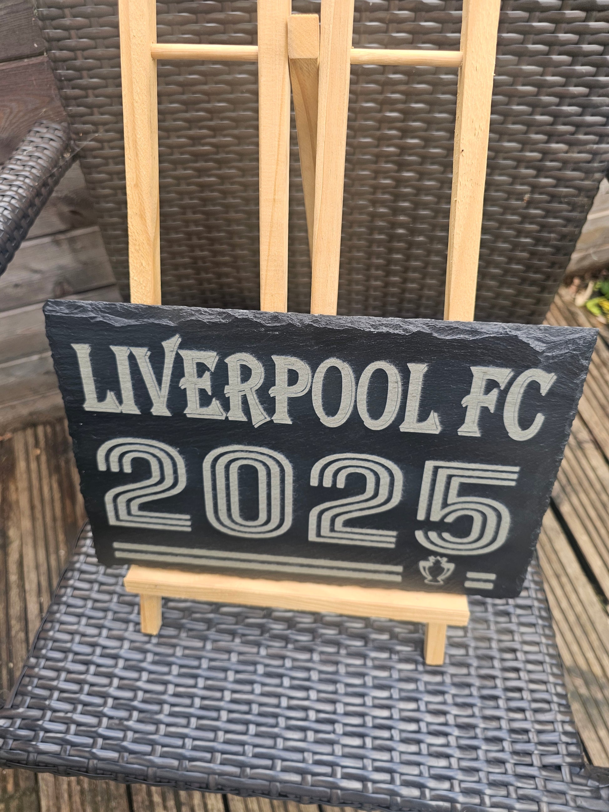 slate Liverpool FC 2025 Champions Plaque – 30cm x 20cm –
