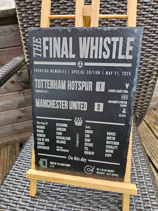 slate Tottenham vs Manchester United Plaque – Europa League Final 2025