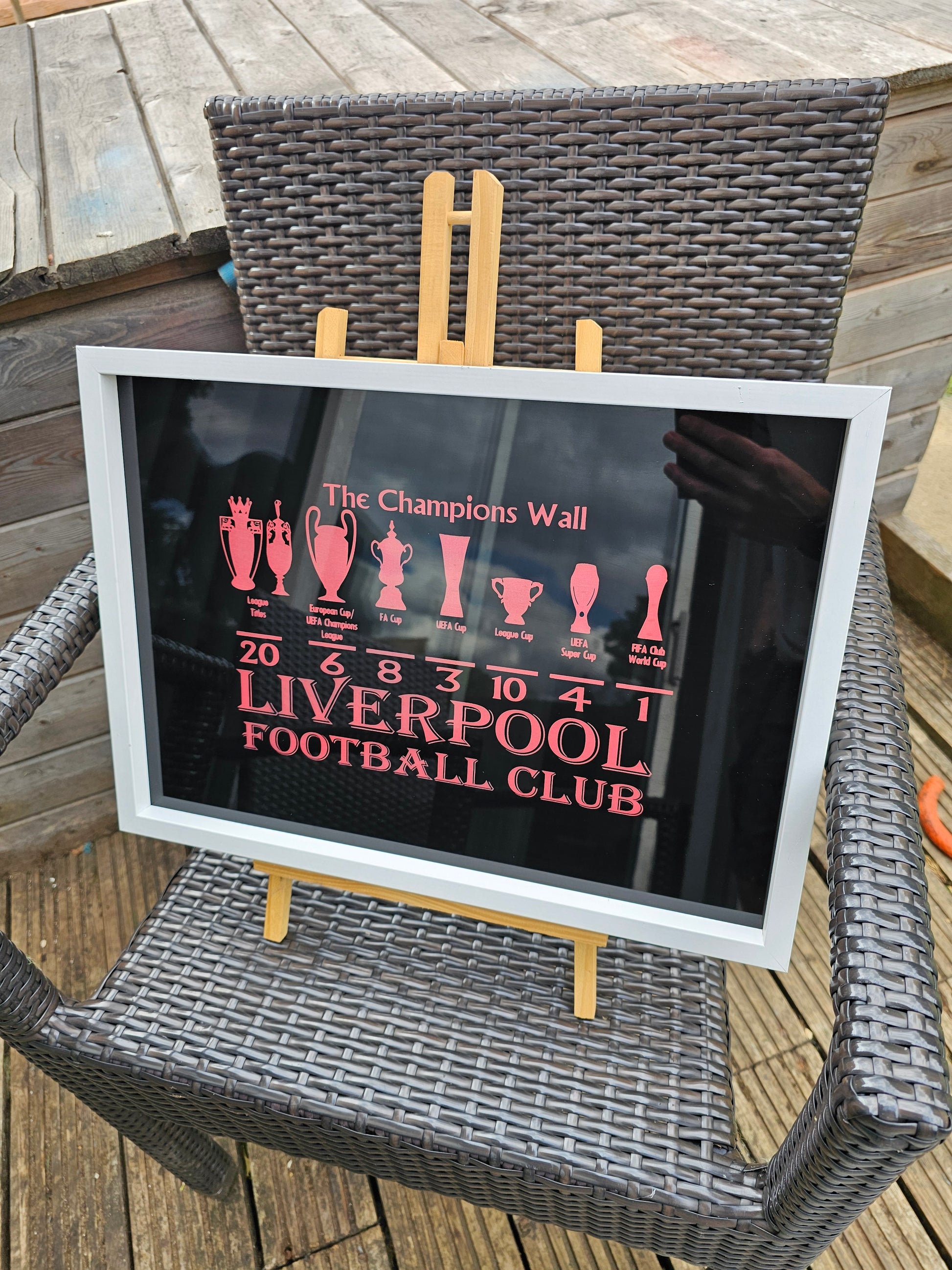 painted glass Liverpool FC Champions Wall Painted Glass picture frame
