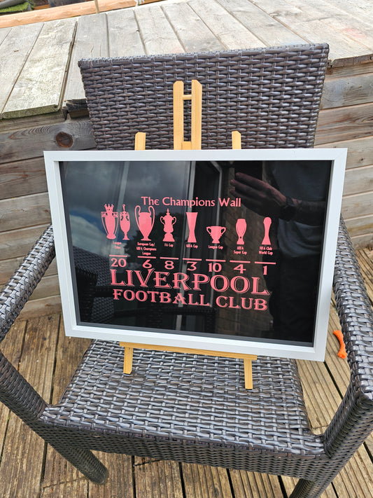 painted glass Liverpool FC Champions Wall Painted Glass picture frame
