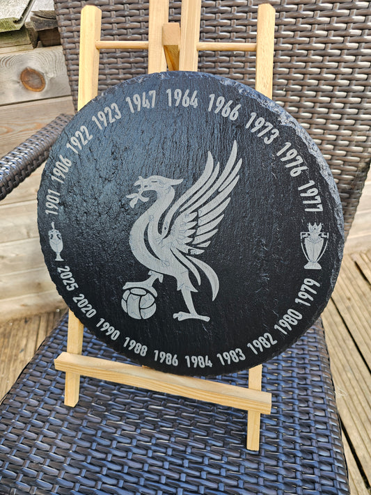 slate Engraved Liverpool FC Plaque – Championship Years | Round