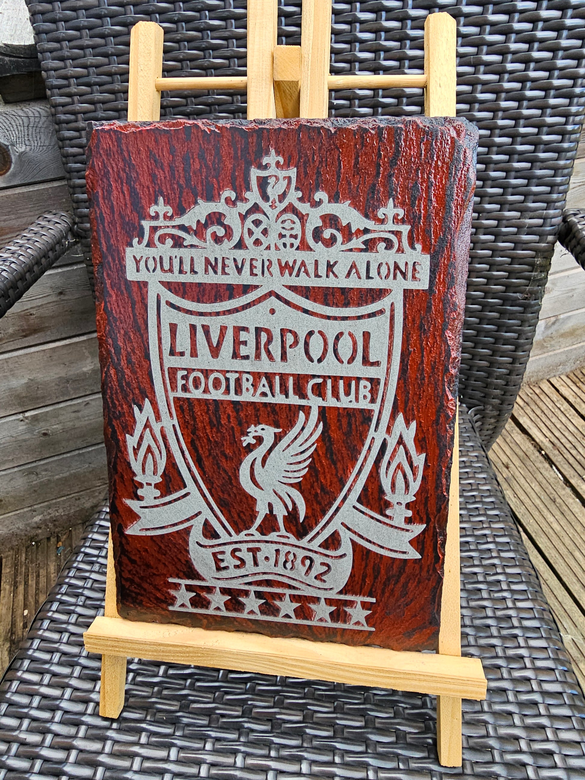 slate Liverpool FC Laser Engraved Plaque – “You’ll Never Walk Alone”