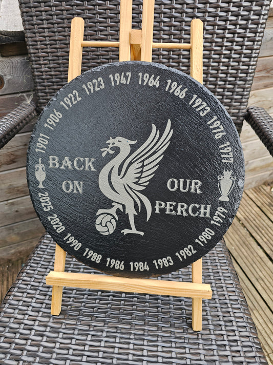 slate Engraved Liverpool FC Plaque – Championship Years | Round Slate
