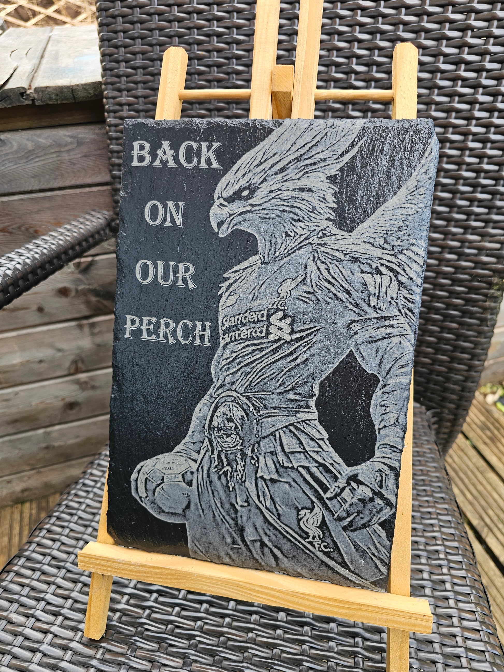 slate Liverpool FC “Back On Our Perch” Laser Engraved Plaque
