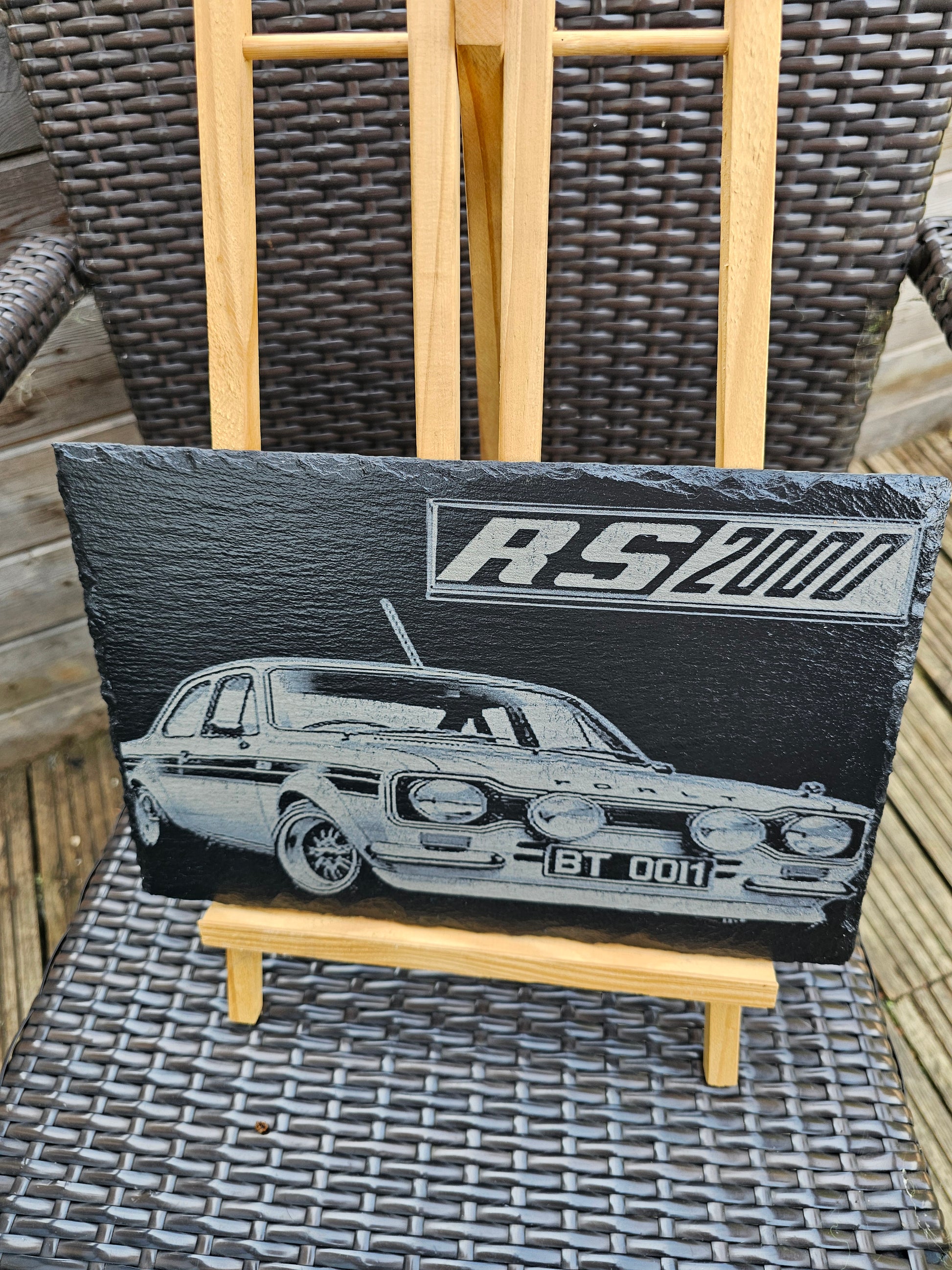 slate Ford Escort RS2000 Mk1 Laser Engraved Plaque – 30cm x 20cm –
