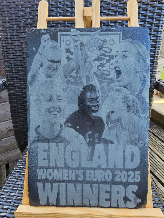 slate England Women’s Euro 2025 Winners Plaque | Laser Engraved