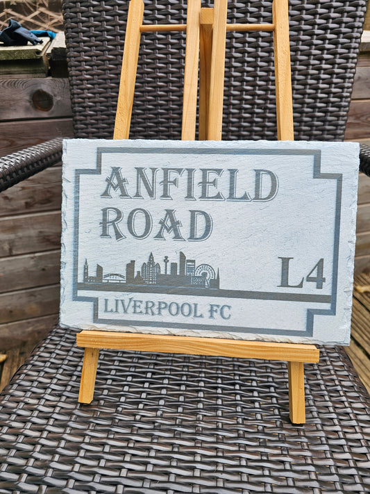 slate Anfield Road Slate Plaque – Liverpool FC Street Sign Design