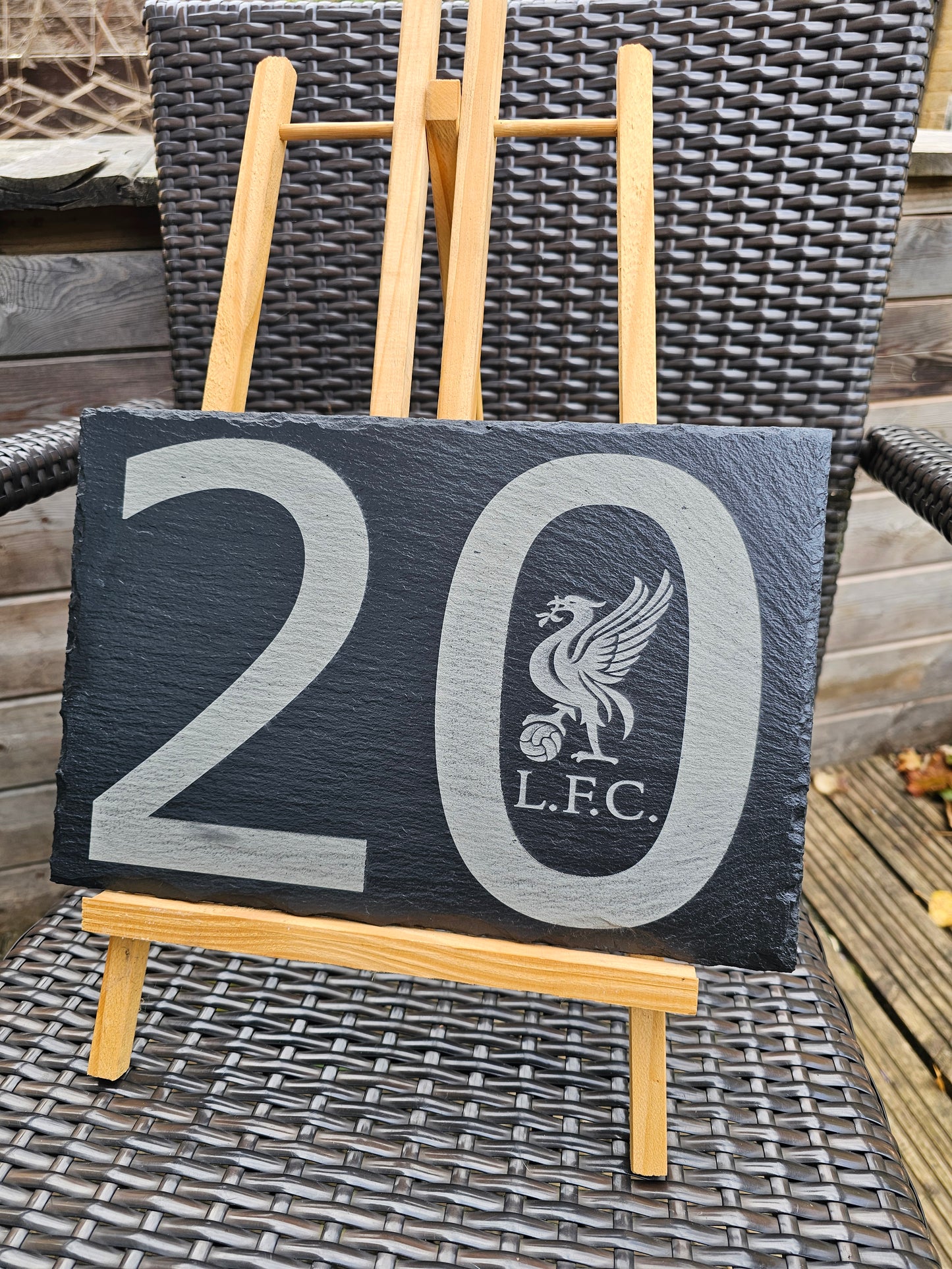 slate Liverpool FC– 30cm x 20cm – LFC Liverbird Engraved Wall Sign