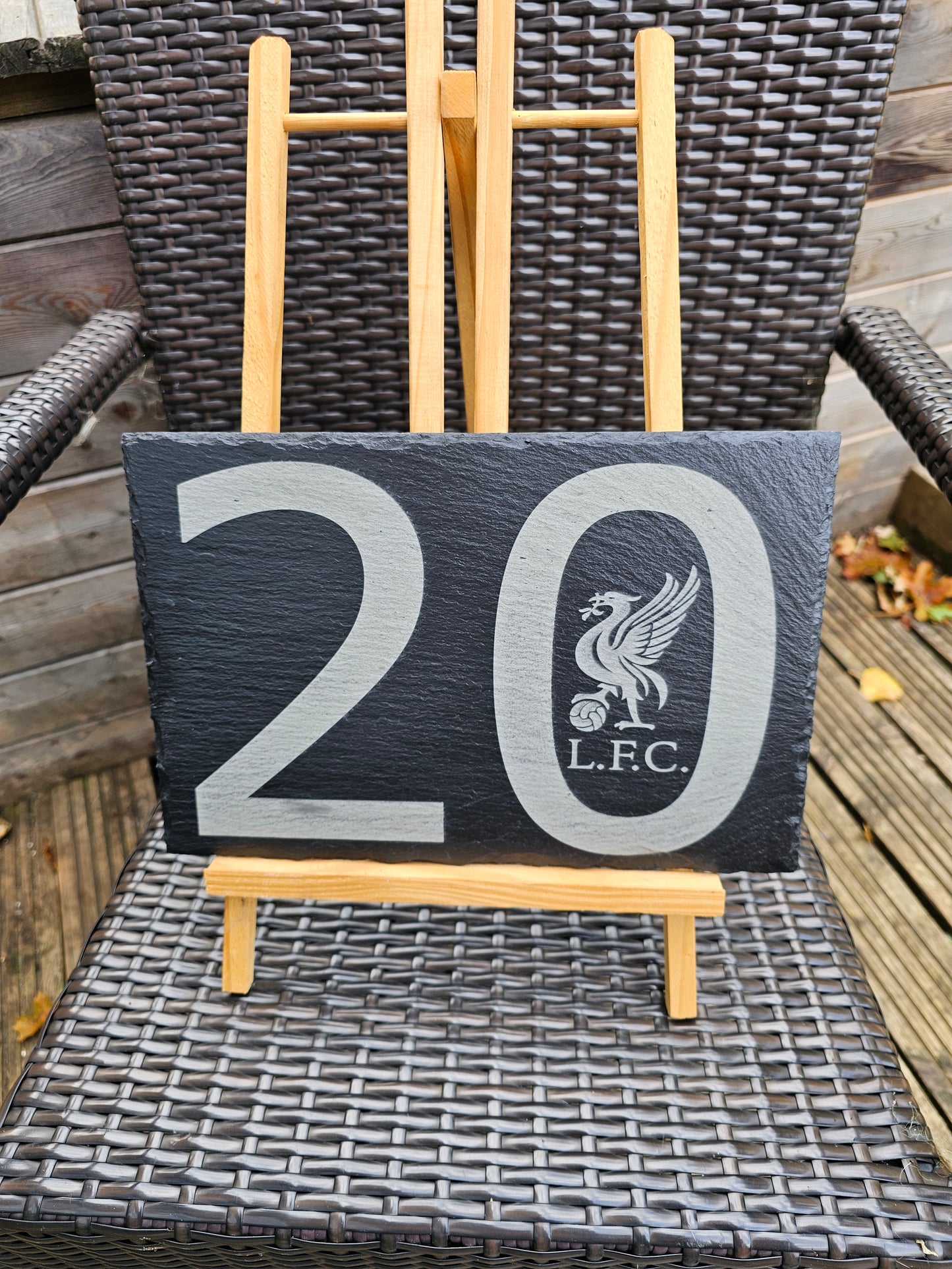 slate Liverpool FC– 30cm x 20cm – LFC Liverbird Engraved Wall Sign
