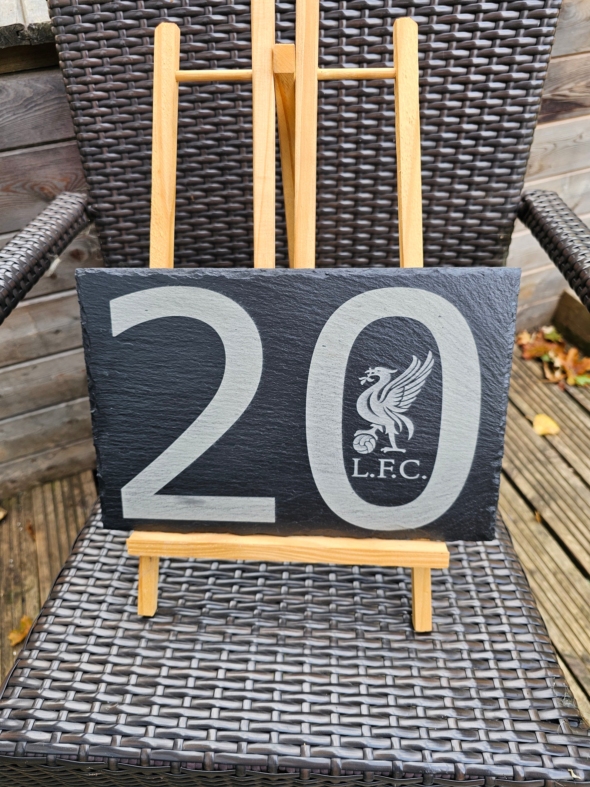 slate Liverpool FC– 30cm x 20cm – LFC Liverbird Engraved Wall Sign