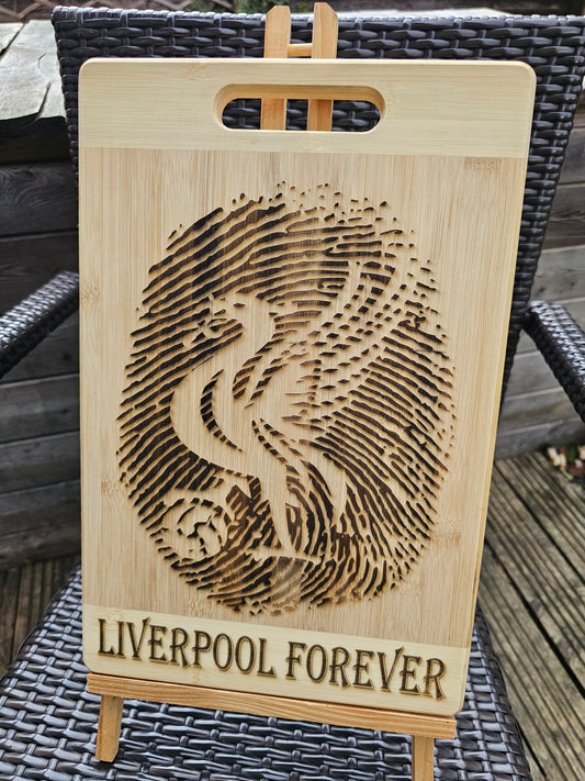 chopping board. Liverpool FC Bamboo – Liverbird Fingerprint Design