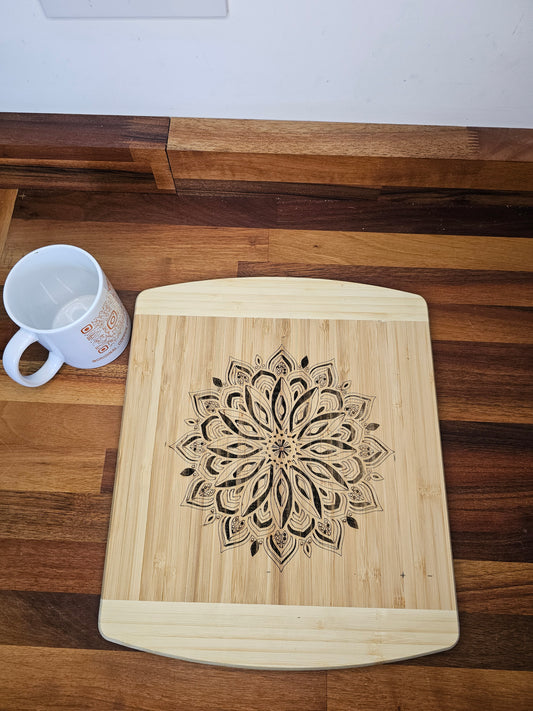 Chopping Board – Mandala Engraved Bamboo Design