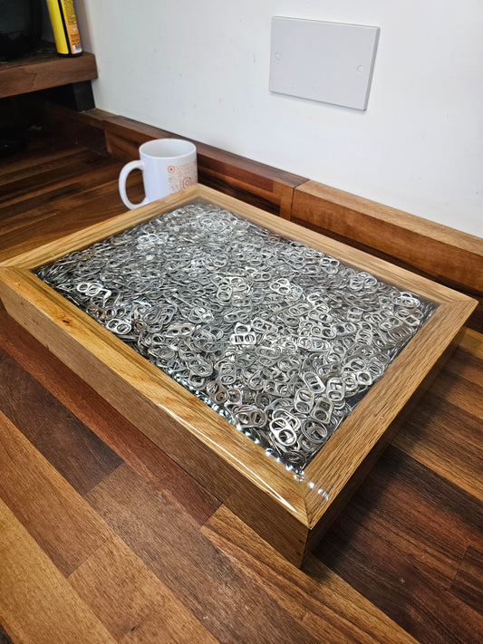 Chopping Board – Oak Frame Resin Ring Pull Design 400 × 300 × 62mm