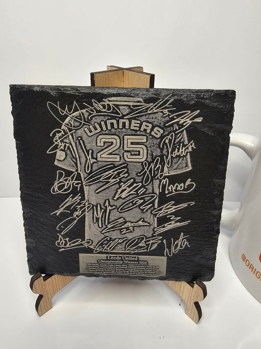 slate Leeds United 2025 Championship Winners Coasters