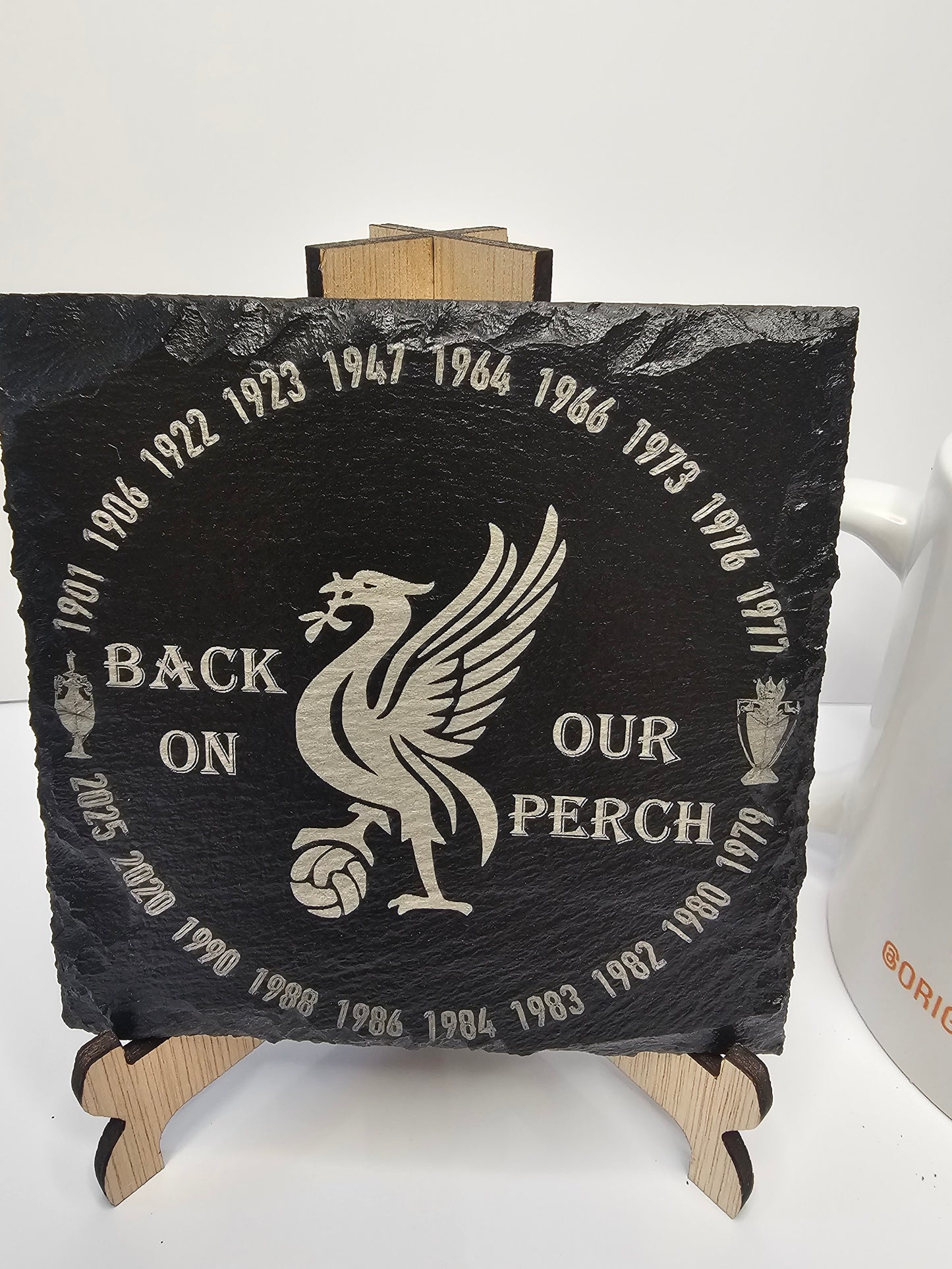 slate “Back On Our Perch” Liverpool Coasters – Laser Engraved Liver