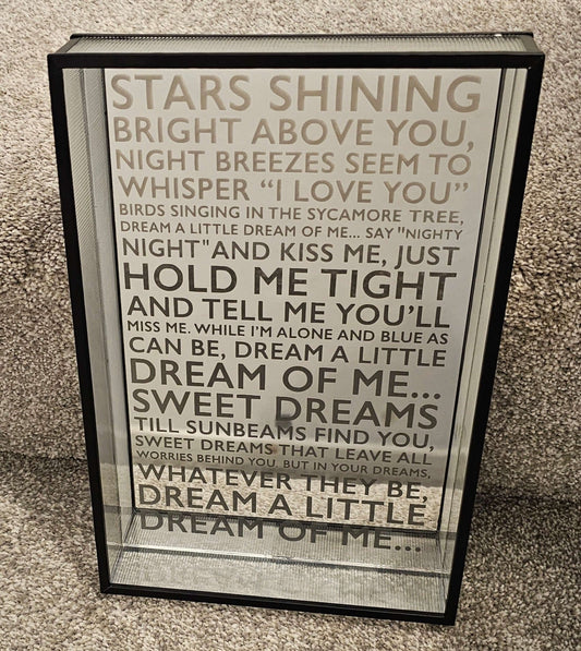 Mirror – Dream a Little Dream Typography Mirror Art – 30cm x 20cm