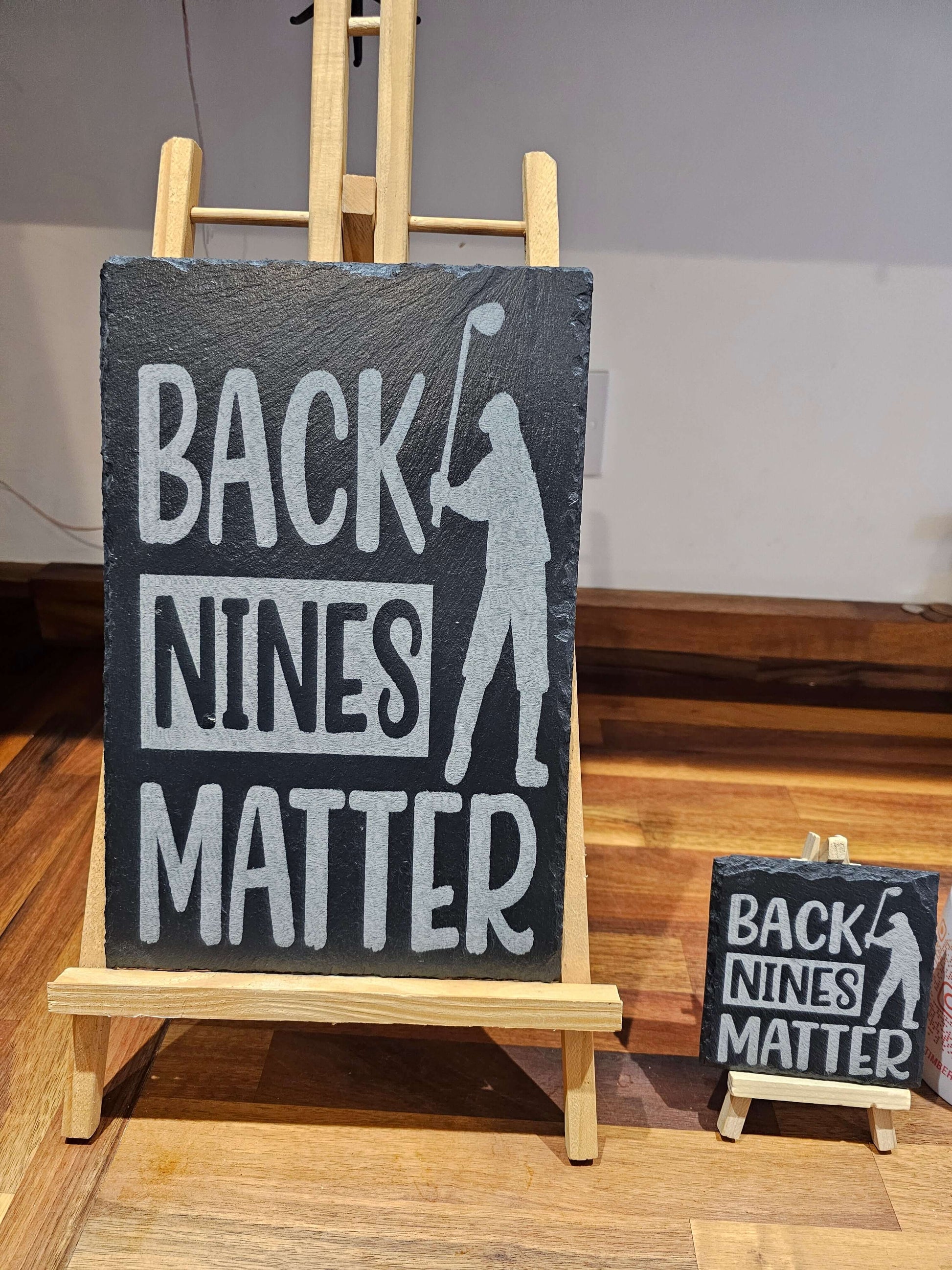 Slate Plaque Back Nines Matter Slate Plaque Golf Bar Sign made in uk