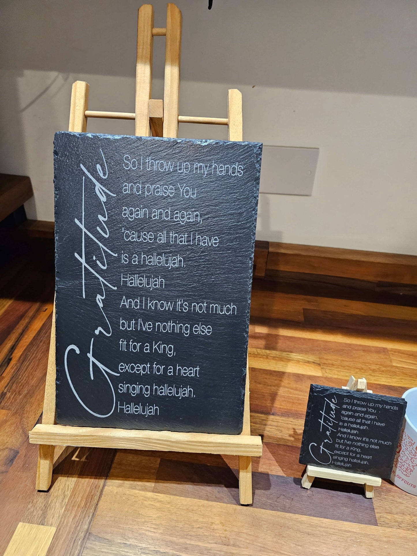 Slate Plaque “Gratitude” Engraved – Handmade UK 30cmx20cm