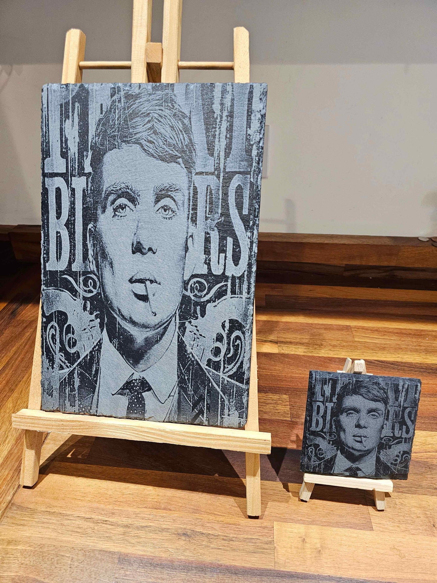 Slate Plaque Vintage Gangster Portrait Slate Art – 30cm x 20cm