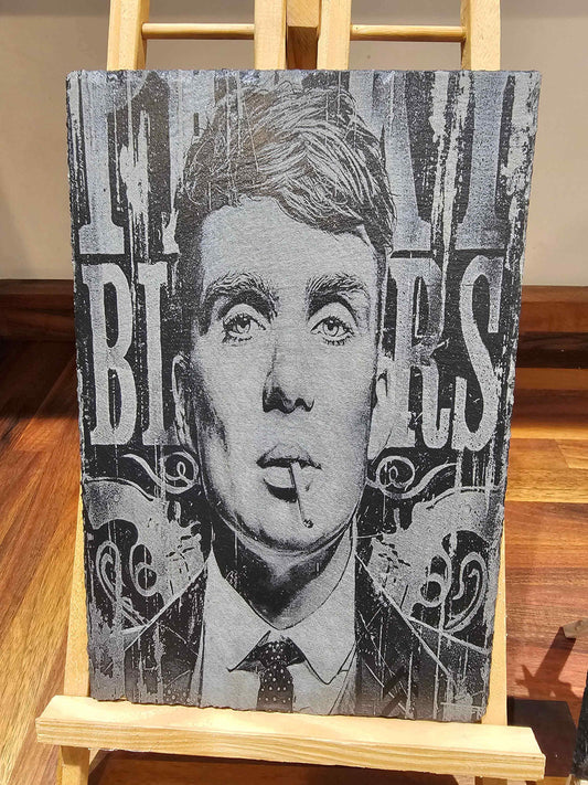 Slate Plaque Vintage Gangster Portrait Slate Art – 30cm x 20cm