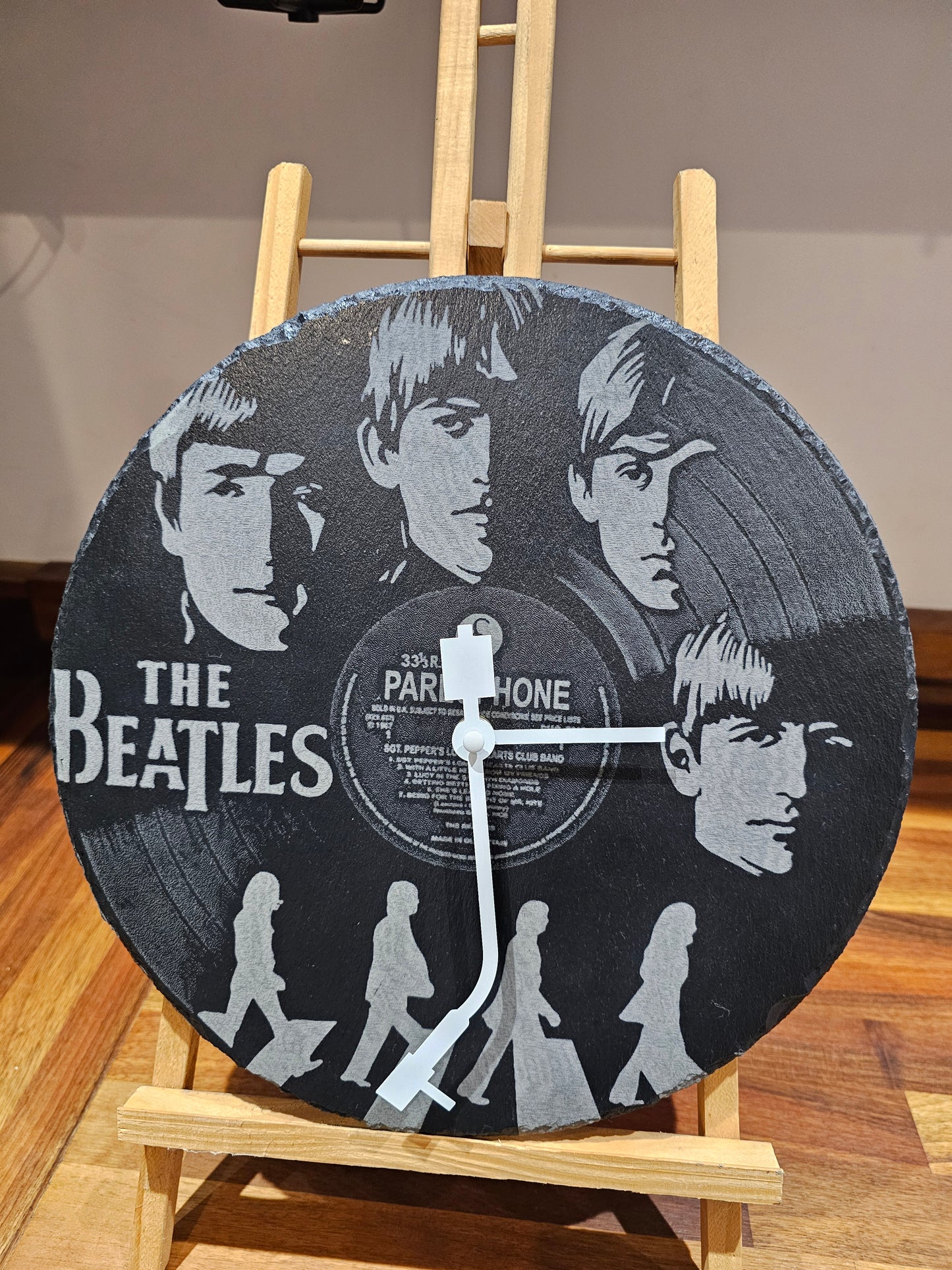 Engraved Slate Clock, 30cm Round Slate Clock – The Beatles