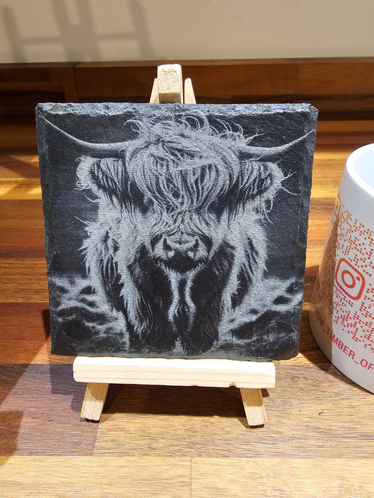 Slate Coasters Mix & Match 10cm – Highland Cow