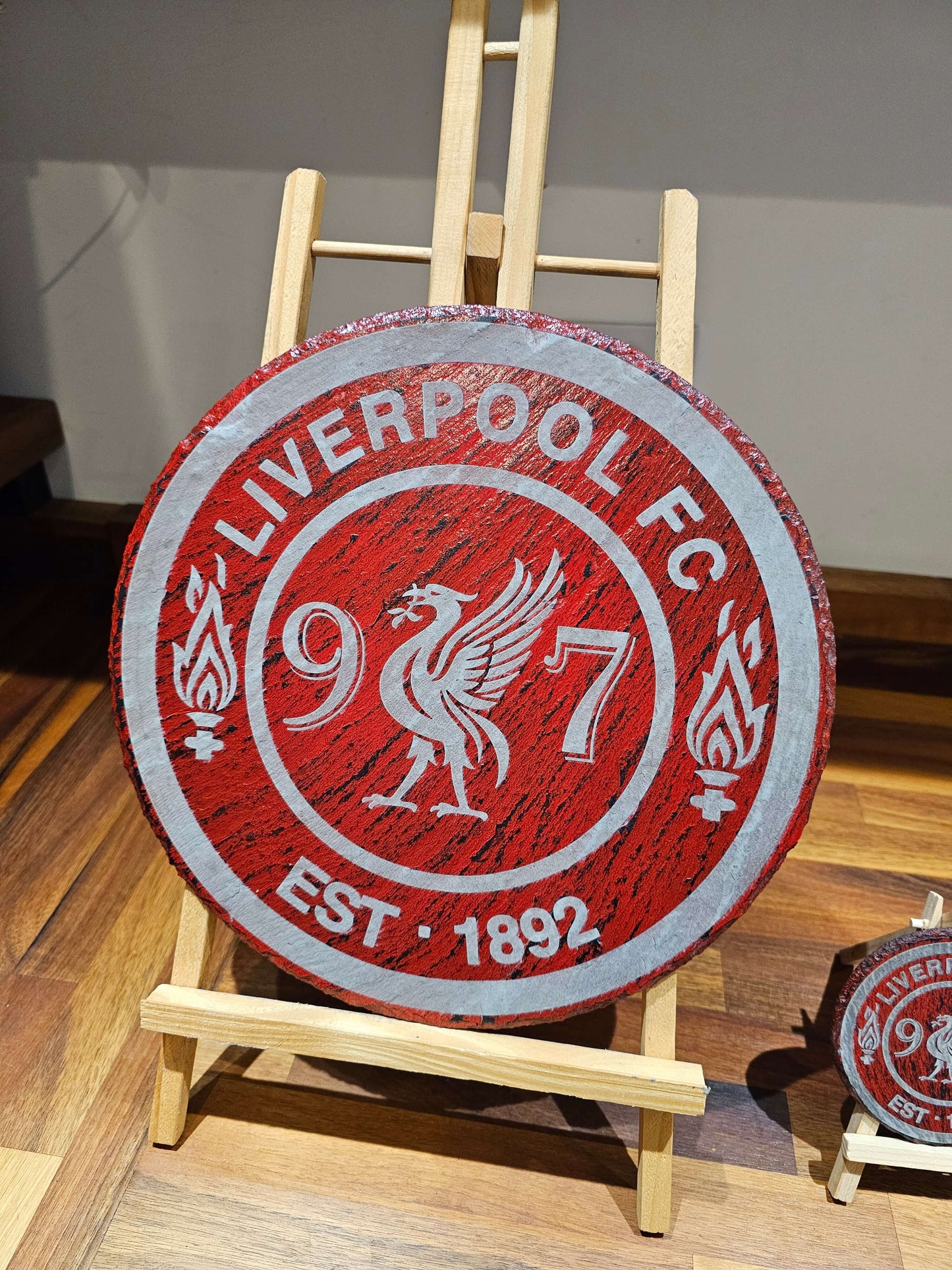 slate plaque Liverpool FC 97 Tribute 30cm Round Handcrafted in the UK