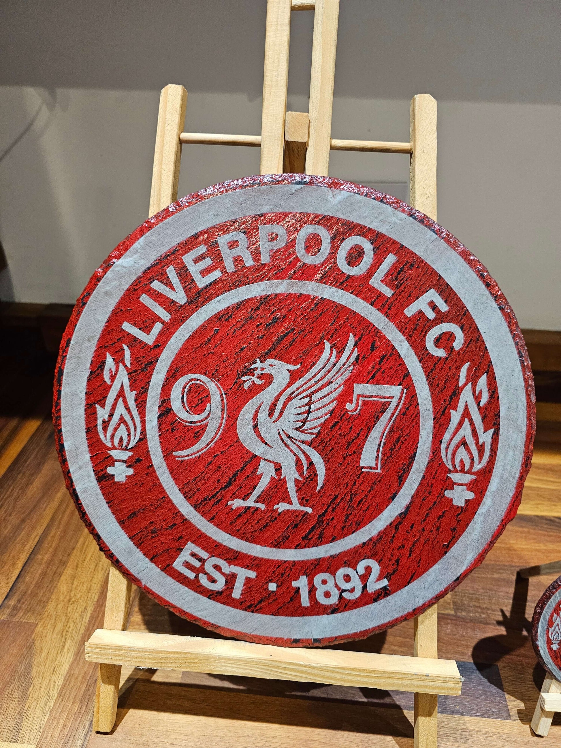 slate plaque Liverpool FC 97 Tribute 30cm Round Handcrafted in the UK