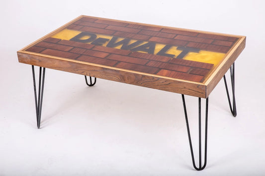 table DeWALT Resin Coffee Table – Handmade Oak & Sapele Epoxy Table