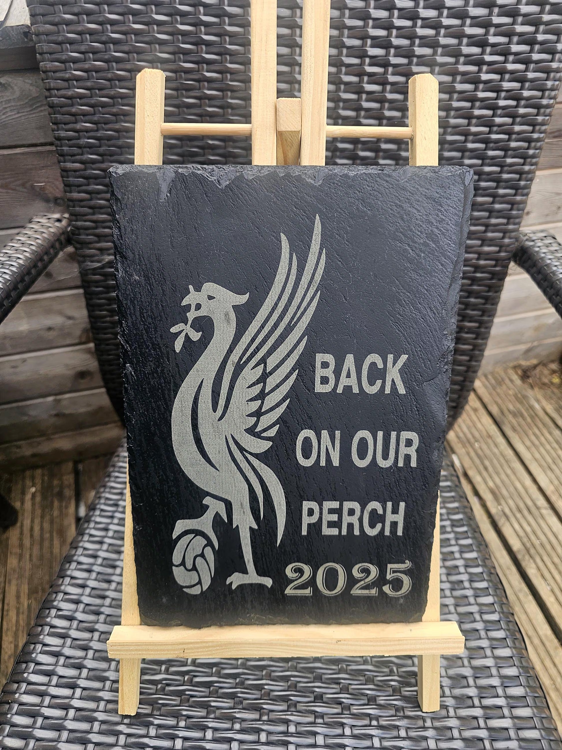 slate Liverpool FC 2024–2025 Champions Sign 30cm x 20cm Laser Engraved