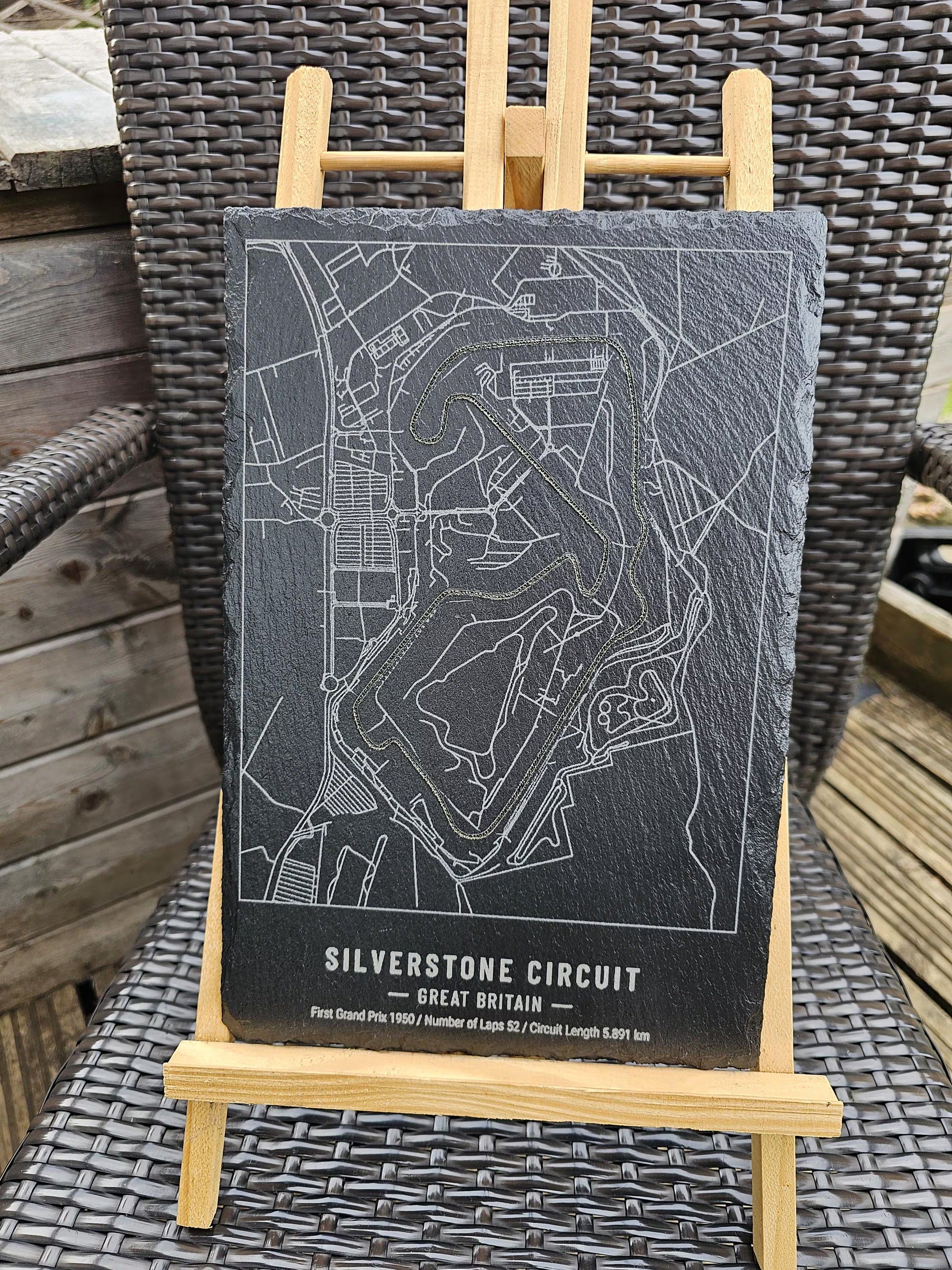slate Silverstone Circuit Laser Engraved Slate Plaque – F1 Track